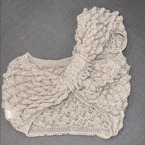 NEW Cream Crop Top with Intricate Textured Design